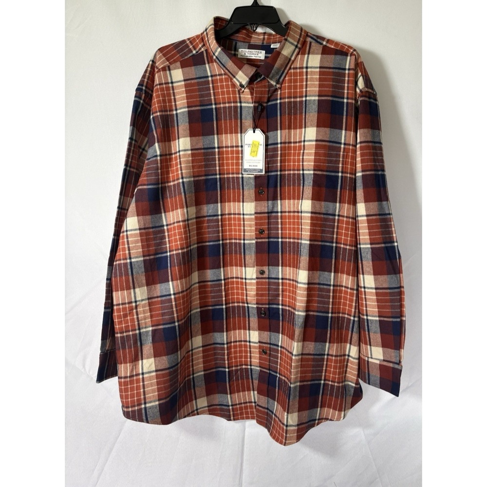 Roundtree & Yorke mens shirt size 4XB Portuguese flannel button up new with tags
